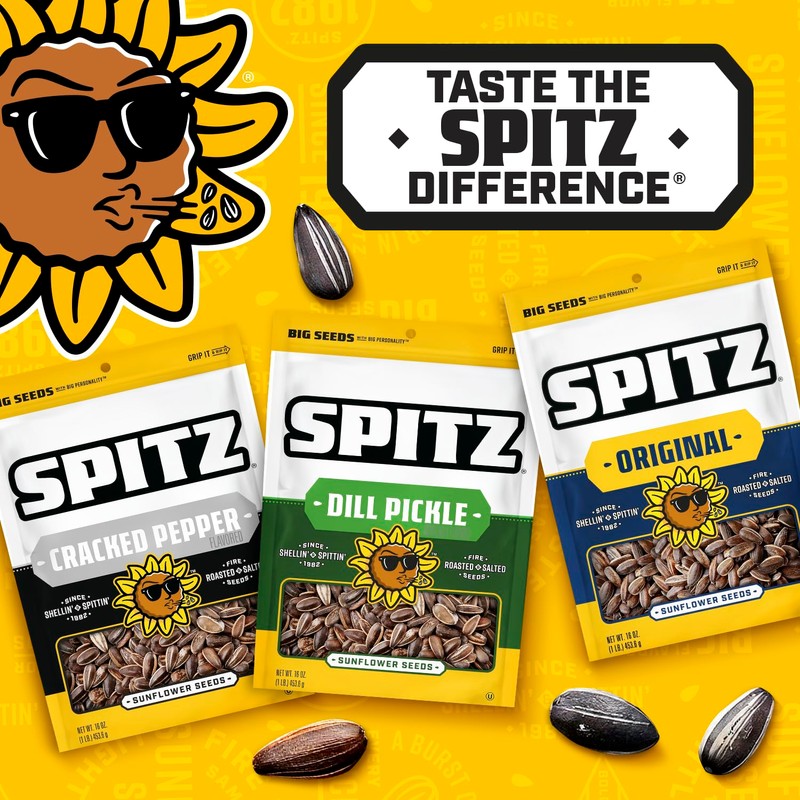 Spitz Sunflower Seeds Pack, Original, 16 Oz Snack Bag