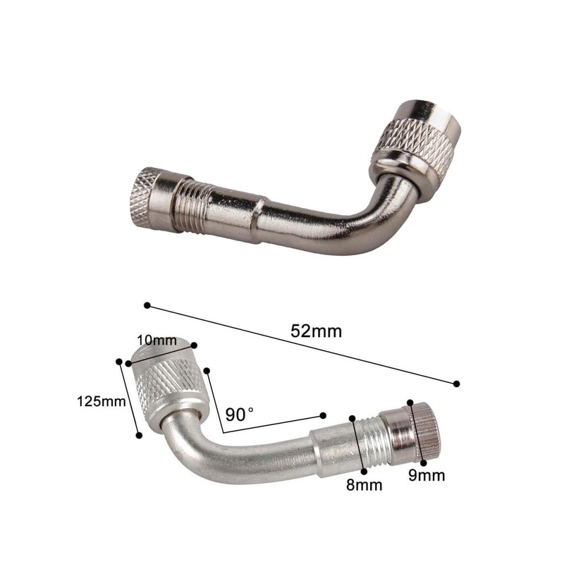Mirhuaオートバイ空気入りアダプター90°インテリジェントエアポンプ用直角90°タイプ（シルバー）