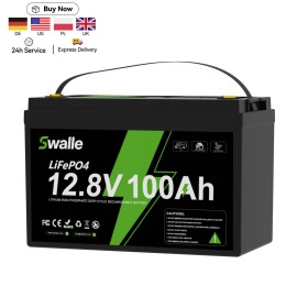 EU US Stock 12V 24V 48V LiFePO4 Battery Pack 100Ah 200Ah 300Ah Lithium Iron Phosphate Battery for Marine RV Camper BackupNominal Voltage: 12 V, Nominal Capacity: 100 Ah
