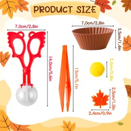 EZdhuawuse Fall Fine Motor Toys - 294P Fall Thanksgiving Counting Sorting Sensory Bin Filler Set for Kids Autumn Counting Toy with Felt Maple Leaf Pom Poms Cup Clip for Preschool Education Activities