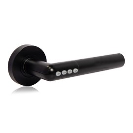 XFORT Smart Lock Door Handle, Stainless Steel in Black, Lever On Rose, Bluetooth Door Handle for Internal Wooden Doors