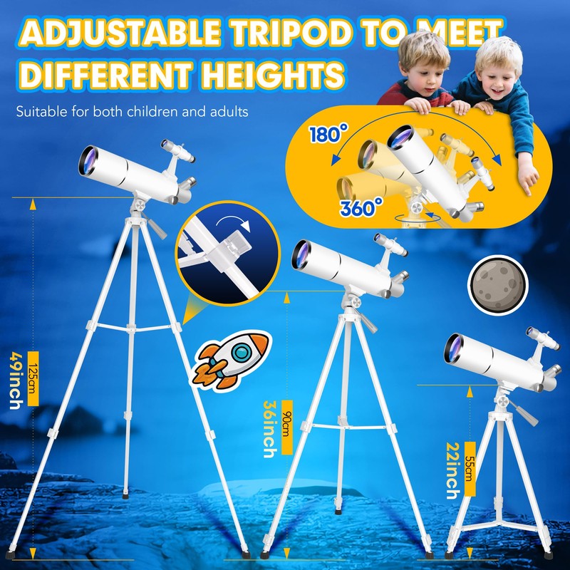 Hawkko Telescope for Adults & Kids – 80mm Aperture 500mm