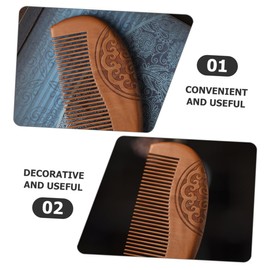 Gatuida Chinese Style Wooden Fine Tooth Comb for Women Delicate Design Detangling Styling Comfortable Practical Suitable for All Hair Types Durable Wood Material