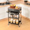 TOOLF Kitchen Island Cart with Drawer, Rolling Kitchen Service Cart
