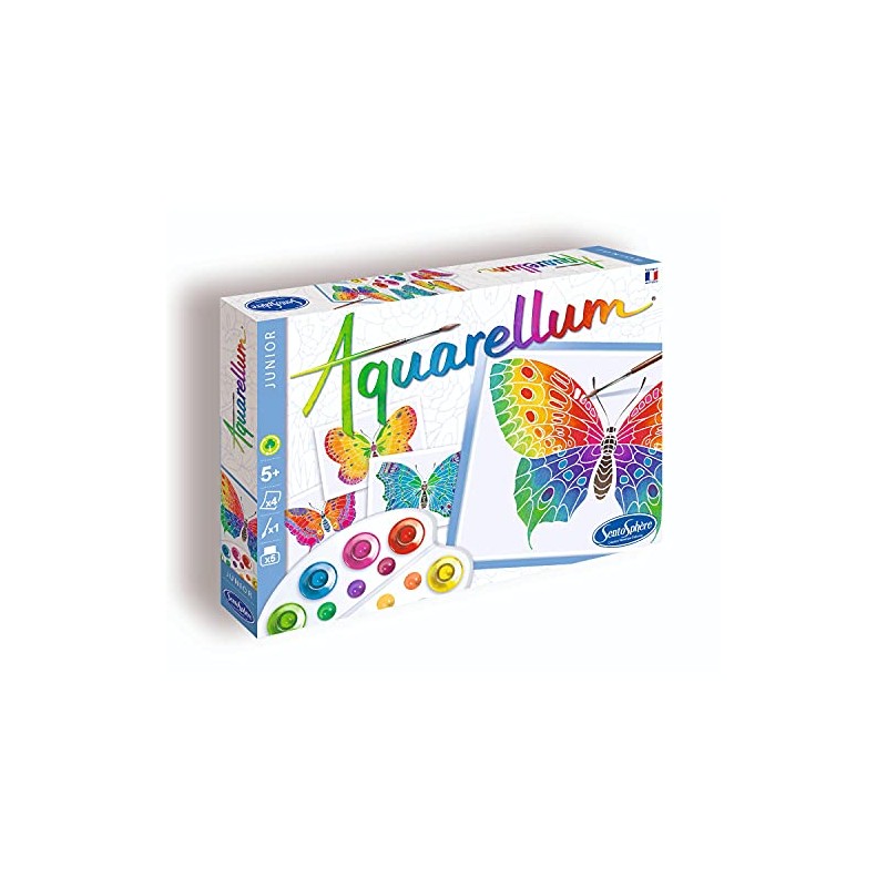 Sentosphere 3900661 - Aquarellum Junior Schmetterlinge, Malset 4 Ausmalbilder