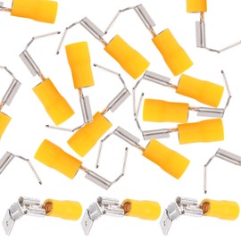 STSTR 10Pcs Semi-Insulated Spade Connectors, 12-10 AWG Female/Male Quick Disconnect Spade Wire Connectors, Electrical Cable Crimp Terminals Assortment Kits- Yellow