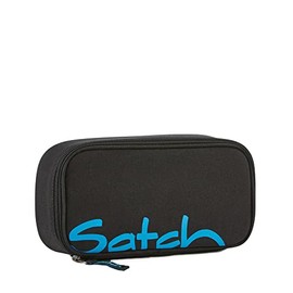 Satch Pencil Case, Large, Divider Compartment, Set Square Synthetic, Black bounce - black.