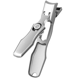 FamGift Stainless Steel Large Opening Nail Clippers Shatterproof Sharp Durable Convenient Storage Portable