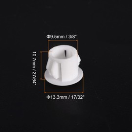 uxcell 3/8" Plastic Hole Plugs, 110Pcs Flush Type Panel Round Snap in Fastener Knockout Locking Plugs for Furniture Insert End Caps Panels, White