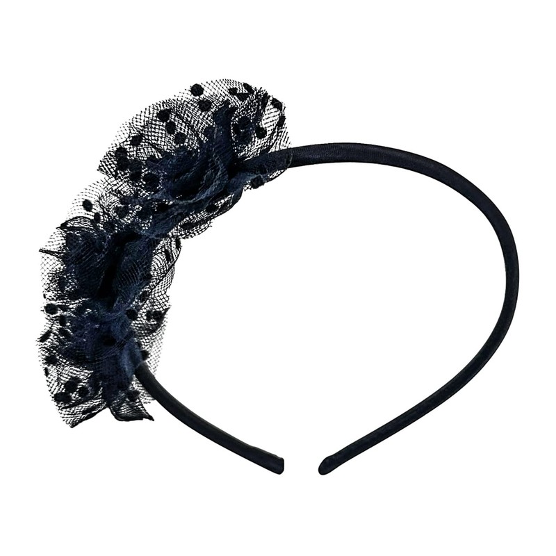 HAARallerliebst Hair Hoop (Tulle with Dots, Blue) for Girls with