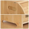 FoverOne Bamboo Bread Box for Kitchen Countertop, Roll-top Breadbox Breads