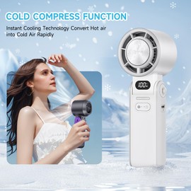 Lilampts Portable Handheld Turbo Fan with Cooling Plate, 1–100 Stepless Speeds Rechargeable Personal Mini Fan, Perfect Summer Gift for Office Camping Travel Outdoor(Black)