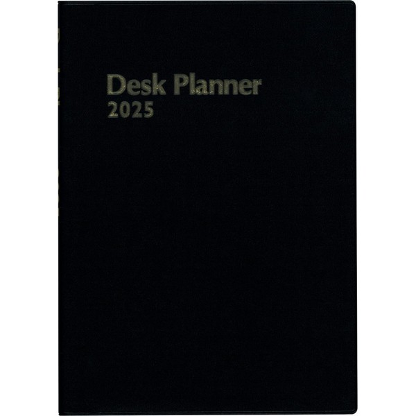 Hakubunkan 2025 A5 Weekly Desk Planner, Black No.117 (Begins January