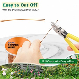 UCINNOVATE 16 Gauge 99.9% Pure Copper Wire for Electroculture Gardening Antenna, 33FT/10m 1.3mm Diameter Solid Bare Copper Wire for Gardening Plant Vegetables, Soft Jewelry Wire for Craft