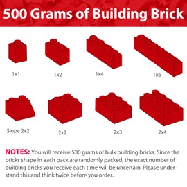 Carlerait Bulk Red Building Ladrillos, bloques de construcción clásicos compatibles con todas las principales marcas