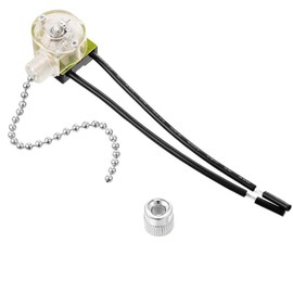 Zing Ear Ceiling Fan Light Switch - ON-Off Pull Chain, Second Generation ZE-109, 2-Wire, Compatible with Most Hunter Fans, 3 Pack (Nickel)