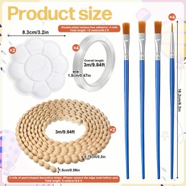 2 Rolls 20ft Flexible Molding Trim Peel and Stick,15mm Wood Color Wall Trim, Decorative PVC Molding Border with 4 Rolls of Tape, Paintable DIY Decorative Moulding for Bathroom Mirror, Backsplash