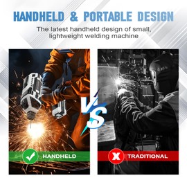 Portable Electric Welding Machine, Handheld Welder Machine, 20-120Amp Output Portable ARC Welding Machine with IGBT Inverter 6 Variable Current Adjustment Welding Machine for 1/16"-1/8" Welding Rod