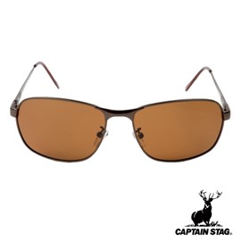 [キャプテンスタッグ] サングラス 偏光 メンズ サングラスケース付き ステンレススチール ブラウン CSP-003-2-EH-72