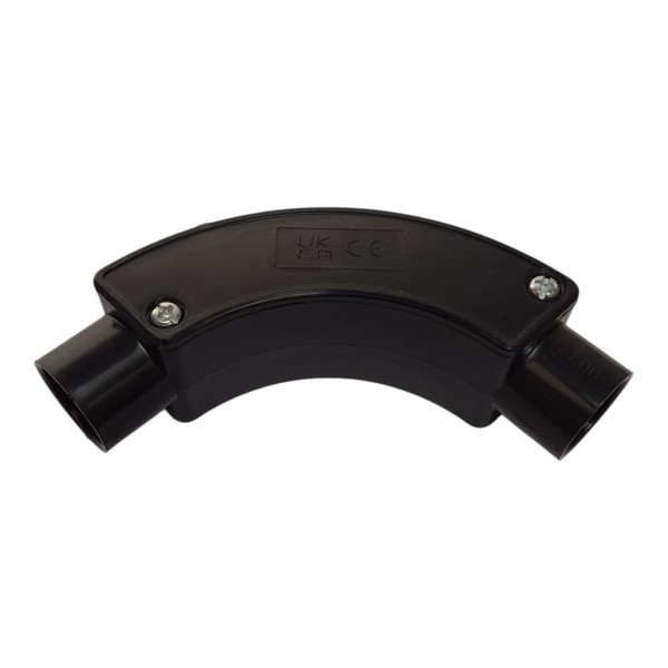 20mm Black PVC Inspection Bend for Electrical Conduit – Pack
