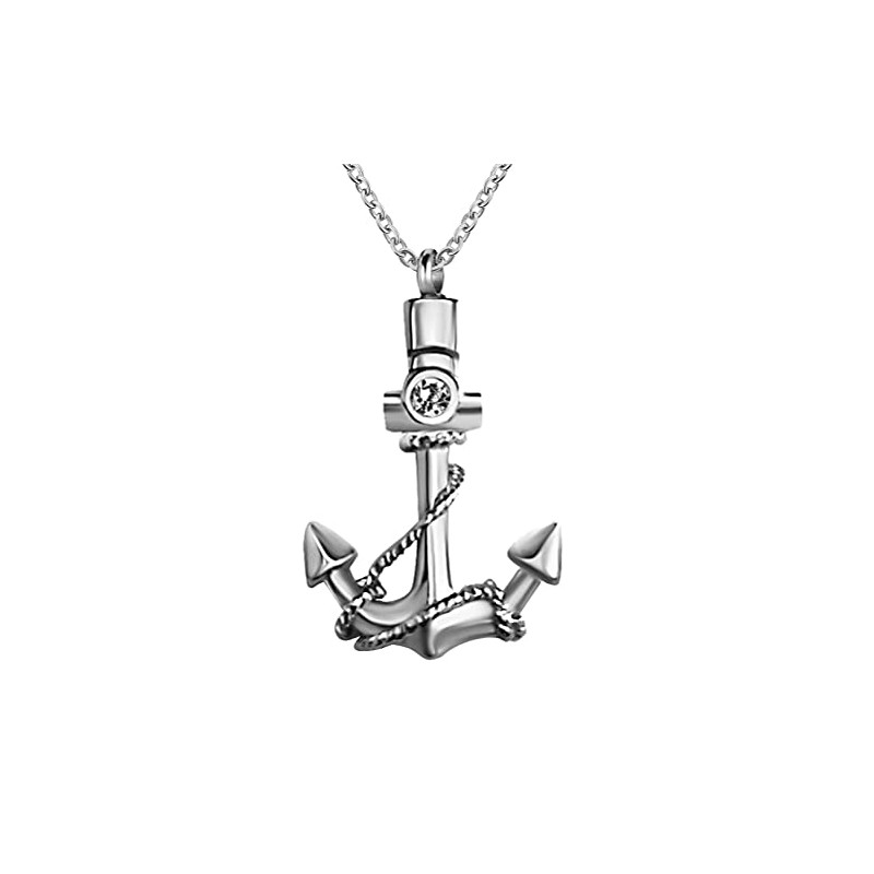 DWJSu Anchor Memroial Necklace for Cremation Ashes Locket Urn Necklaces