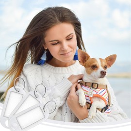 sinzau 40 Pack Plastic Keyring, Key Tags with Label Window & Split Ring (White)