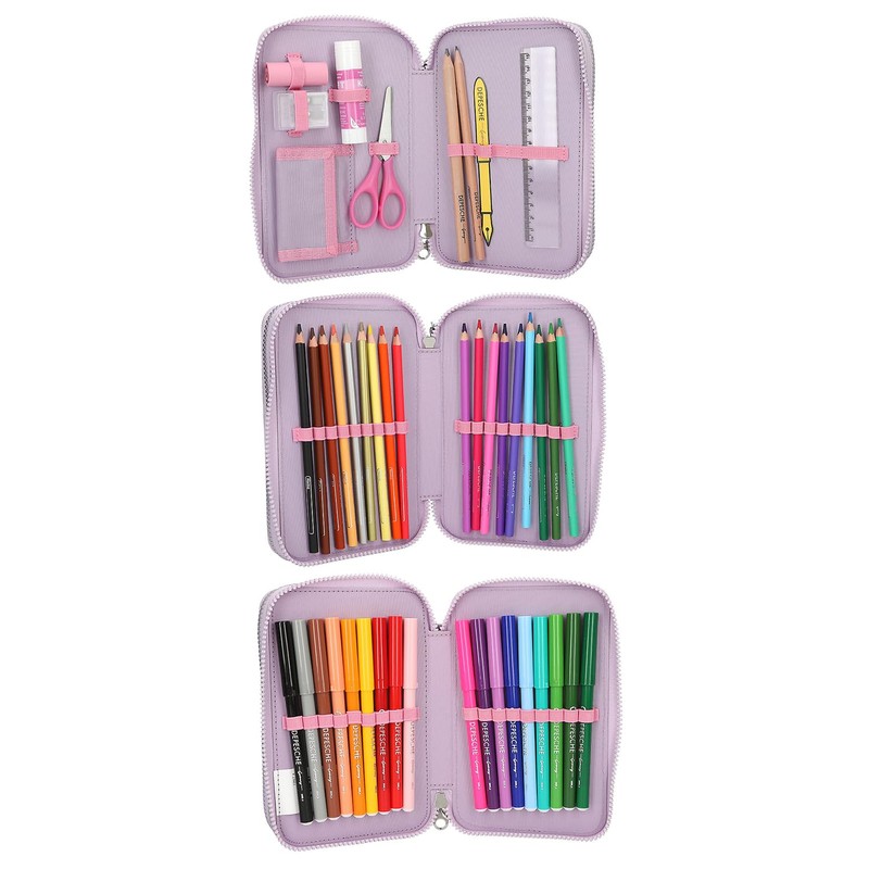 Depesche 13417 Ylvi 3 Compartment Pencil Case with Appliqué Wings