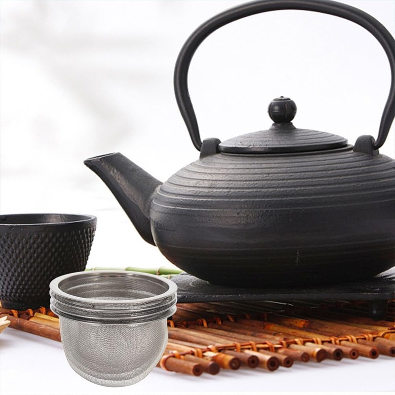 Kichvoe Teapot Strainers, 4pcs 8.2cm Stainless Steel Mesh Tea Leaves