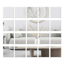 ZWIN 20PCS Mini Size Acrylic Square Mirrors, 3.15x3.15 inches, Self-Adhesive Flexible Tiny Acrylic Mirror Sheets for DIY Crafts & Home Decoration