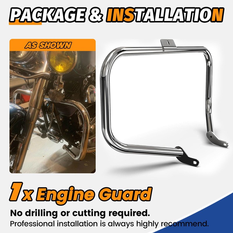 KUAFU Highway Crash Bar Compatible with 2000-2017 Harley Heritage Softail