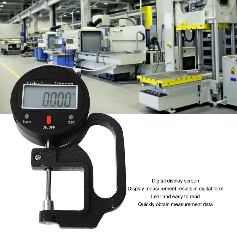 Digital Thickness Gauge High Accuracy Electronic Micrometer Thickness Meter 0.0005in