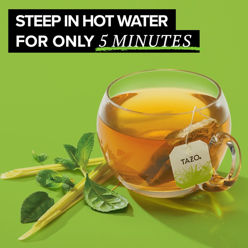 TAZO Organic Zen Green Tea, Caffeinated Tea with Refreshing Lemongrass