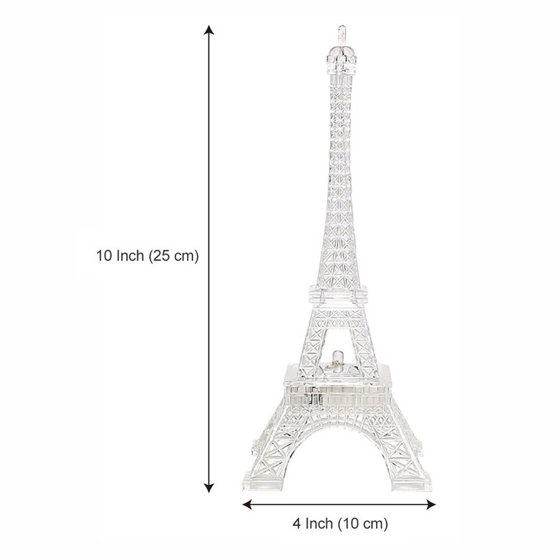 GARASANI 10" Colorful Eiffel Tower Lighting Desk Bedroom Decoration LED