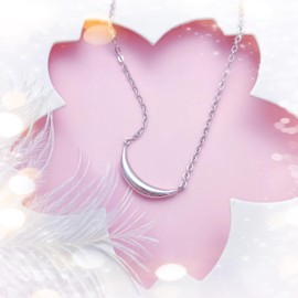 Naniwaai Women's Necklace, Silver, Hypoallergenic, Platinum Plated, Line, Necklace, Pendant, Simple, Geometric Accessory, Gift, Christmas, Birthday, Mother's Day, Everyday Use