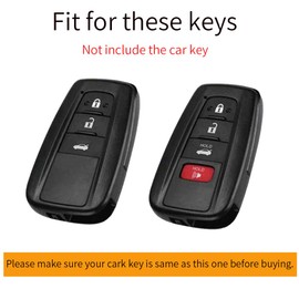ontto Car Key Case for Toyota RAV4 Toyota Avalon Corolla Highlander C-HR Prius GT86 Accessories Remote Control Cover TPU Key Case Key Cover Key Protection Case 2 3 4 Buttons Black
