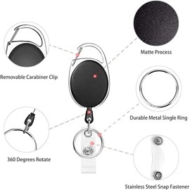 RXKFIGX Pack of 10 Key Fob Retractable Retractable ID Card Holder with Carabiner ID Card Badge Clips Reels with Badge Holder Clips ID Holder Extendable for ID Card Case