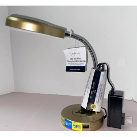 Mainstays Desk Lamp LED Qi Wireless & USB Charging Port GOLD Mainstays Flex Gooseneck NWT
