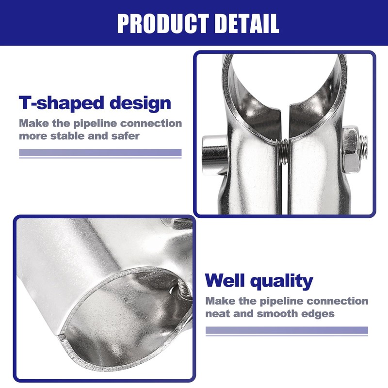 sourcing map Structural Pipe Connector Joint Pipe Clamps 180 Degree