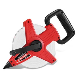 WISEUP 300 Ft Tape Measure Standard and Metric Industrial Long Measuring Tape Fiberglass Engineer's Open Reel Dual Sided Measuring Wheel (300 Ft)