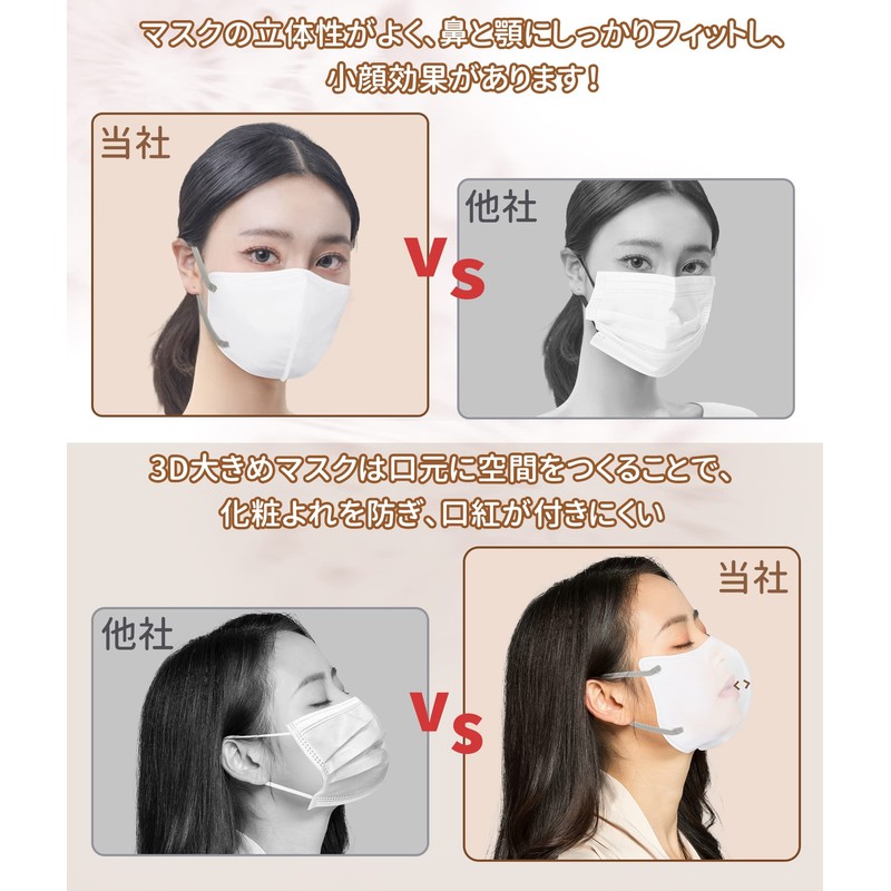 [男女兼用大きめマスク]立体 マスク 大きめ バイカラー 不織布 30枚入 3d立体構造 hellozebraマスク 使い捨て おしゃれ