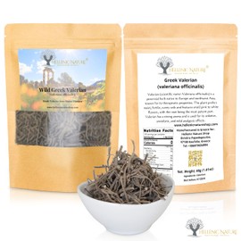 WILD GREEK VALERIAN HERB DRIED PREMIUM QUALITY- from Mount Olympus Handpicked and Air-Dried in DoyPack with ZipLock for Awesome Freshness and Aroma - Mediterranean (1.41 Ounce (Pack of 1), Valerian)