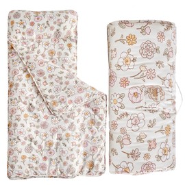 Toddler Nap Mat with Removable Pillow,Ultra Soft Slumber Bags for Girls,Kids Sleeping Bags with Rollup Design, Perfect for Preschool,Daycare, Kindergarten,-Floral