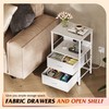 WLIVE White Night Stand Set of 2 with Charger Station,