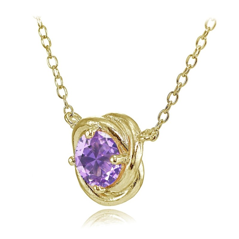 Plata de Ley Chapados en oro amarillo imitación Gemstone 6