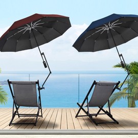 XLINGZA UPF 50+ Beach Umbrella with Adjustable Universal Clamp