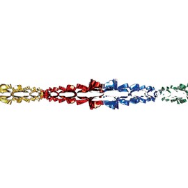 Davies Multi Colour Christmas 2 Tone Foil Ceiling Decorations - 15cm x 2.7M Garland