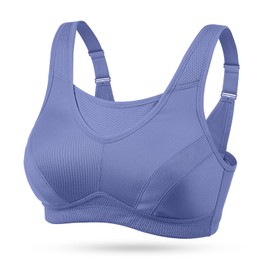 Wingslove - Sujetadores deportivos de alto impacto para mujer, talla grande, no acolchados, sin varillas, control de rebote, Púrpura, 38D