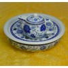 Porcelain Tea Tray, Double-Layer Ceramic Tray Circular for Tea Coffee