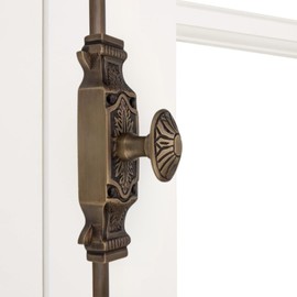 STALLION HARDWARE Antique Brass Window Cremone Bolt – 6 ft Solid Brass, Dual Locking, Easy Install, Perfect for French & Classic Windows, and Smooth Operation