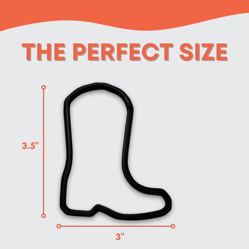 Cowboy Boot Cookie Cutter with Easy to Push Design (3.5